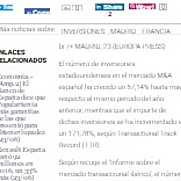 El nmero de inversiones estadounidenses en el mercado M&A de Espaa crece un 57,14% hasta mayo, segn TTR